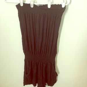 One peice, halter shorts jumper size large, black